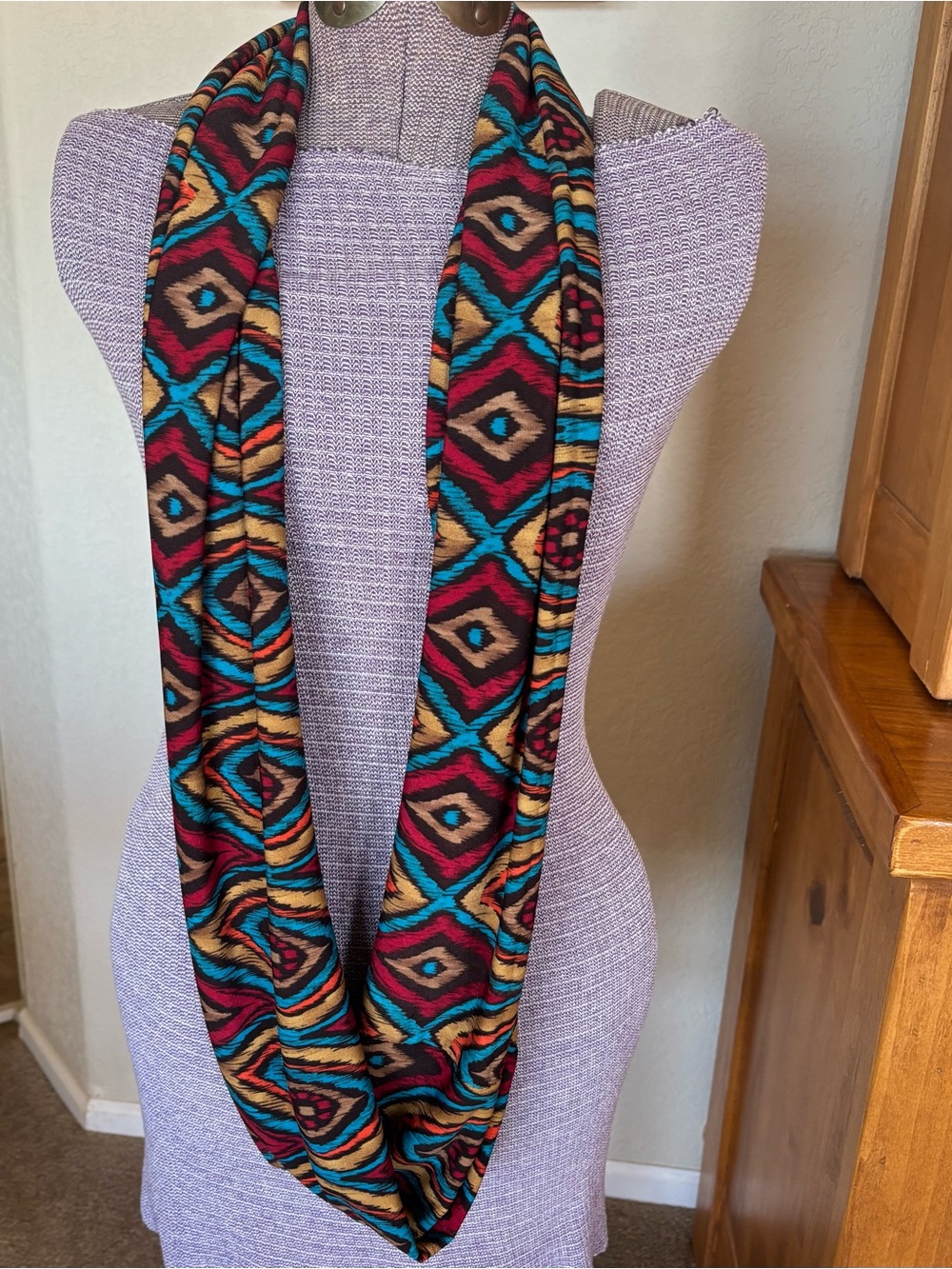 Desert print Infinity personally handmade scarf. Perfect casual wear with jeans! - Picture 4 of 4